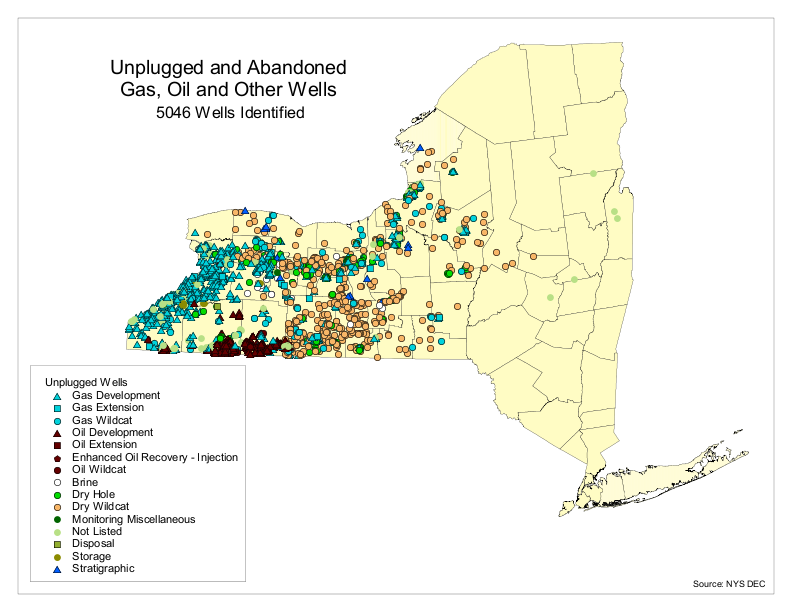 Unplugged and Abandoned Gas, Oil, and Other Wells